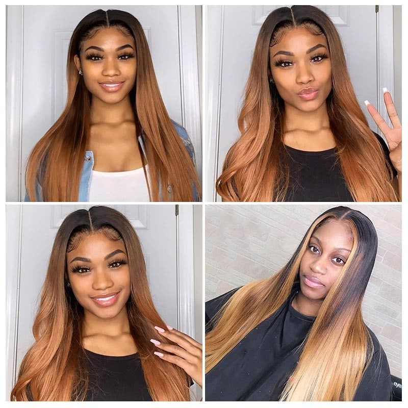 Beautyforever Malaysian 16-26 Inches T1B/4/7 Straight Ombre Human Hair Weave  3Bundles