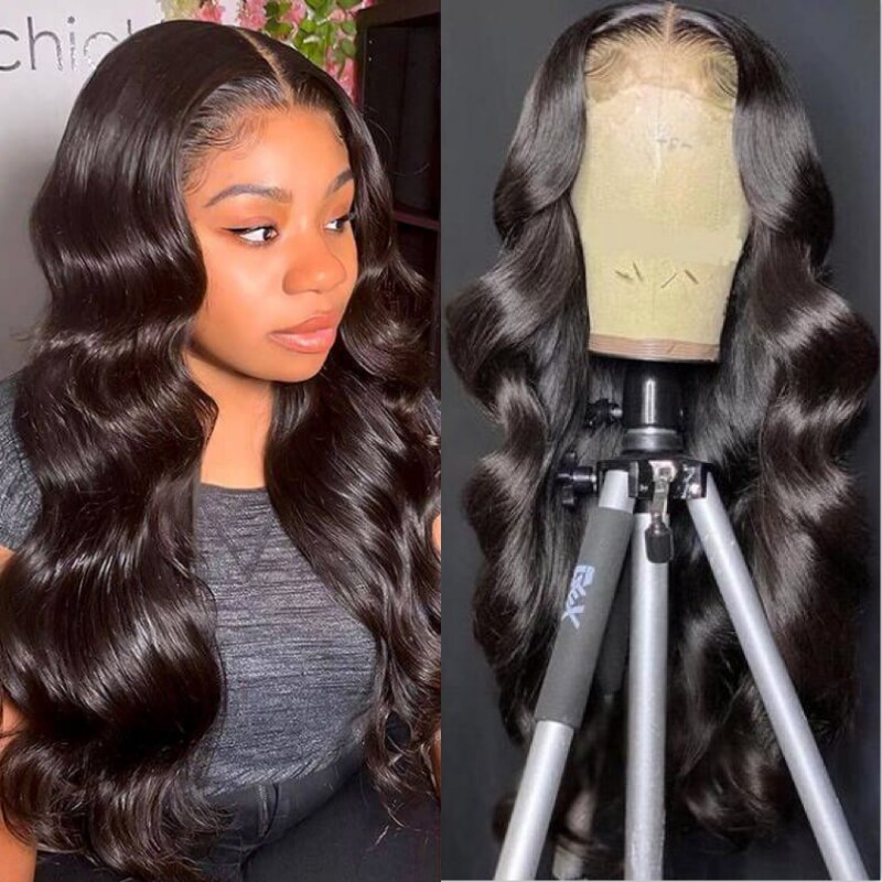 Beautyforever Hand Tied Lace Wig Body Wave Hair Pre-plucked Lace Part Wig  150% Density Natural Color Virgin Human Hair