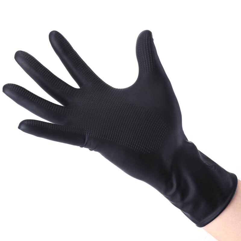 Beautyforever Hair Dye Gloves Black Reusable Salon Hair Color Latex Gloves  Thick Rubber Gloves