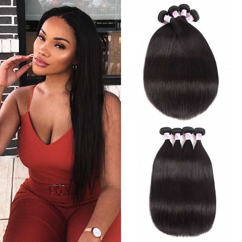 Beautyforever Remy Indian Hair Weave Straight 4Bundles Wet And Wavy 100% Human  Hair