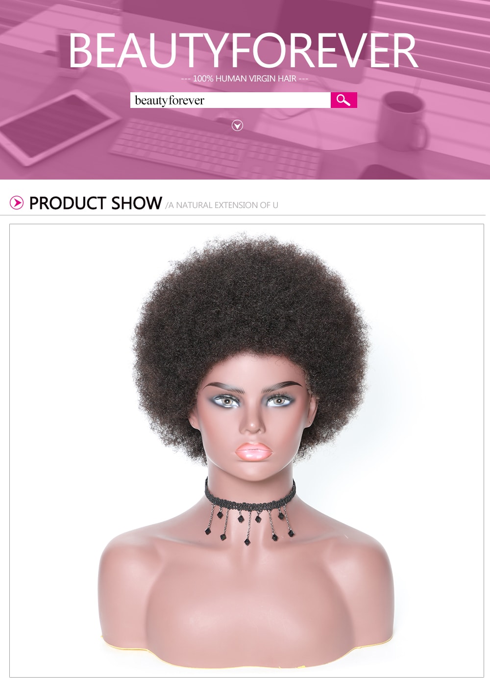 Beautyforever Lace Front Short Human Hair Curly Afro Wigs On Sale